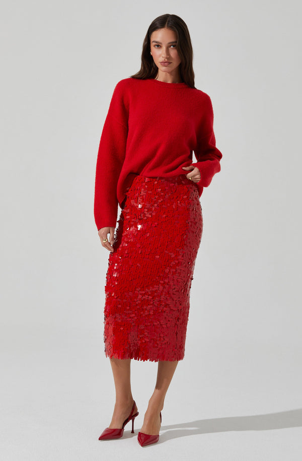 Astr The Label Amos Sequin Midi Skirt