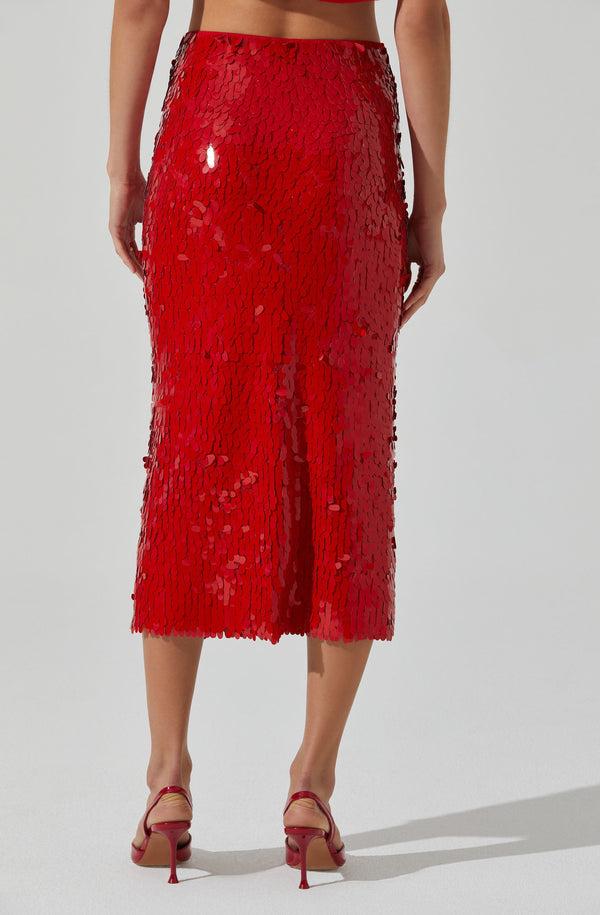 Astr The Label Amos Sequin Midi Skirt
