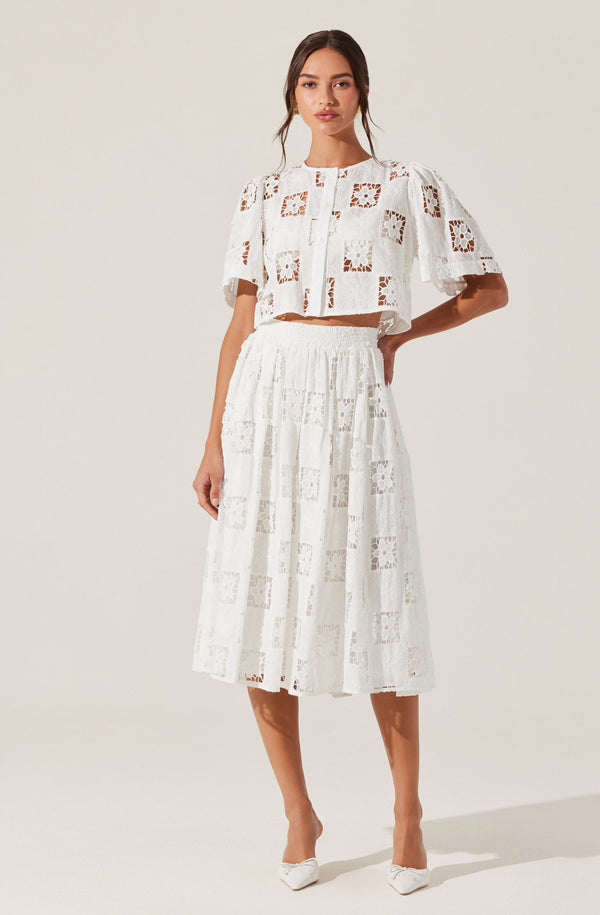 Astr The Label Andolina Crochet Lace Crop Top