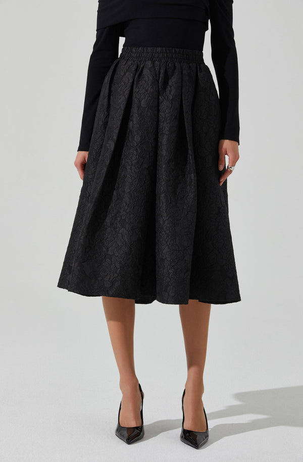 Astr The Label Andolina Jacquard Midi Skirt