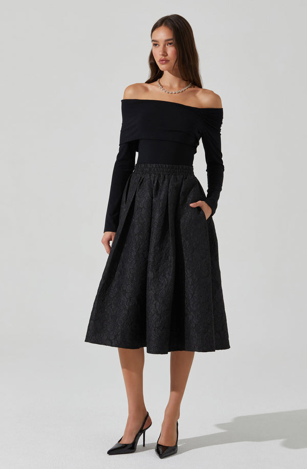astr the label Andolina Jacquard Midi Skirt