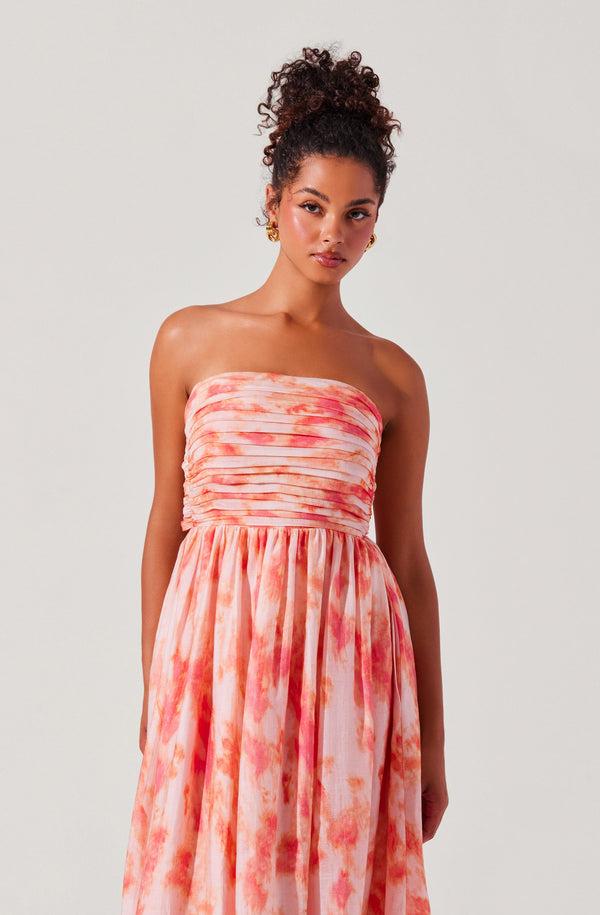 Astr The Label Aneesha Strapless Pleated Dress