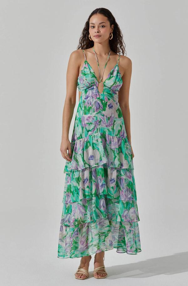 Astr The Label Aneira Floral Tiered Maxi Dress