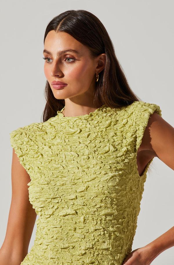 Astr The Label Annika Crinkled Popcorn Mini Dress