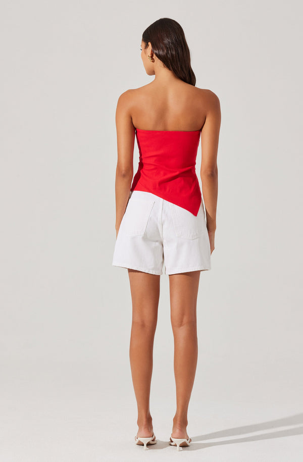 Astr The Label Anoka Strapless Handkerchief Top