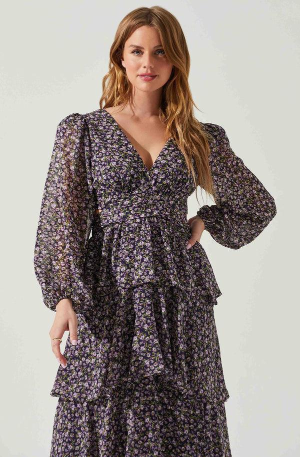 Astr The Label Anora Floral Tiered Maxi Dress