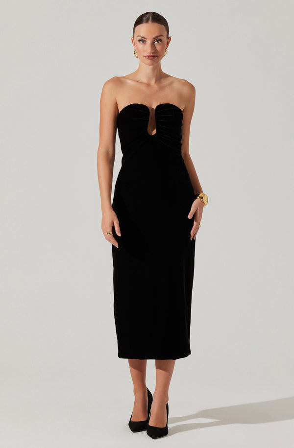 astr the label Arista Sweetheart Velvet Midi Dress