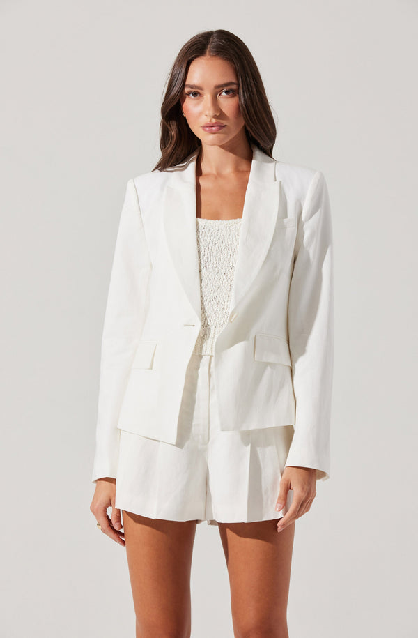 Astr The Label Artice Linen-Blend Blazer