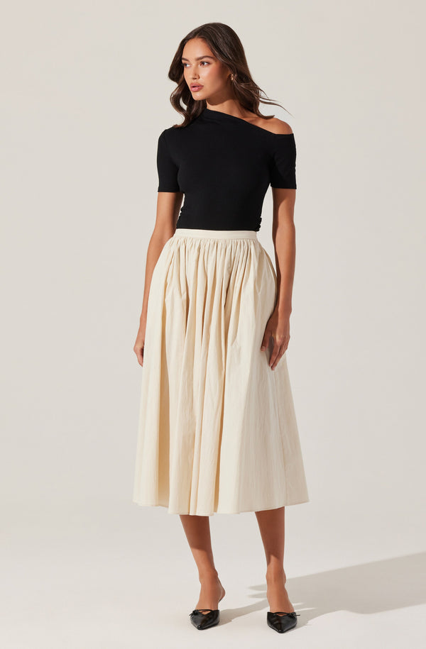 Astr The Label Ash Ribbed Off Shoulder Top