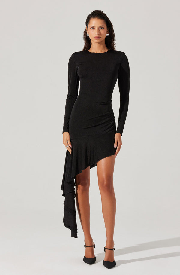 astr the label Asymmetric Ruffle Hem Dress