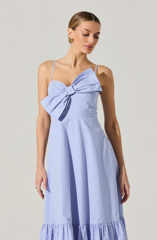 Astr The Label Asymmetrical Bow Midi Dress