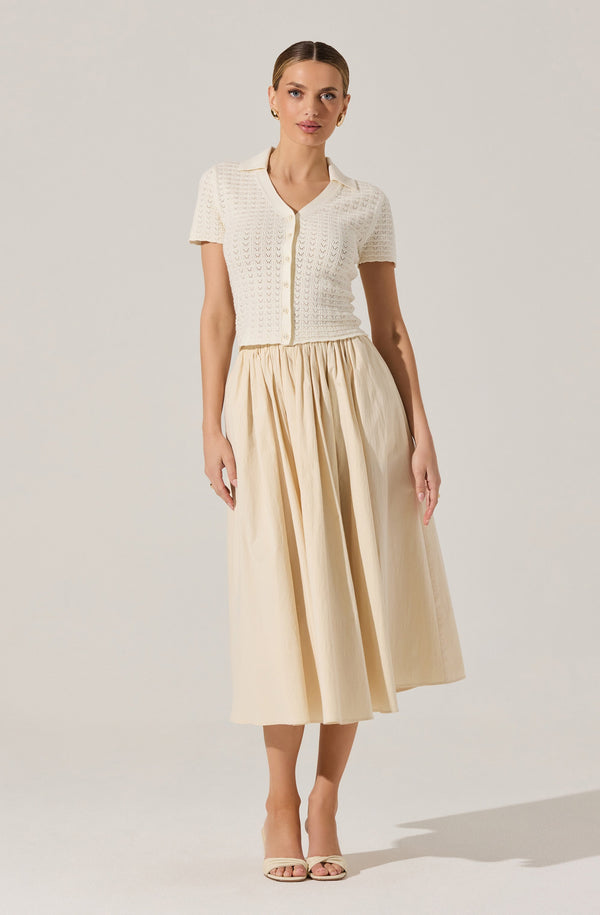 Astr The Label Attwell Pleated Midi Skirt
