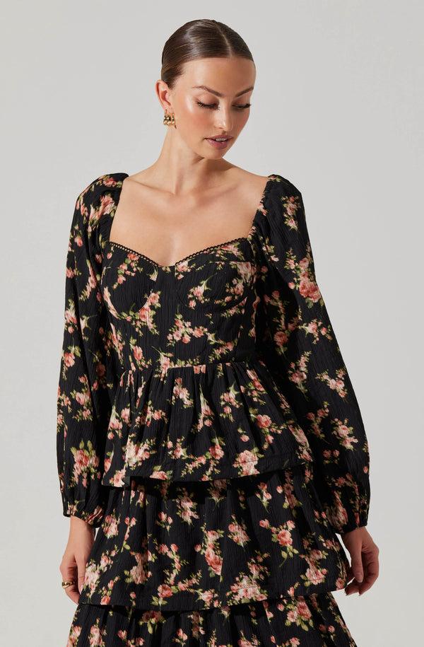 Astr The Label Aumie Tiered Floral Maxi Dress