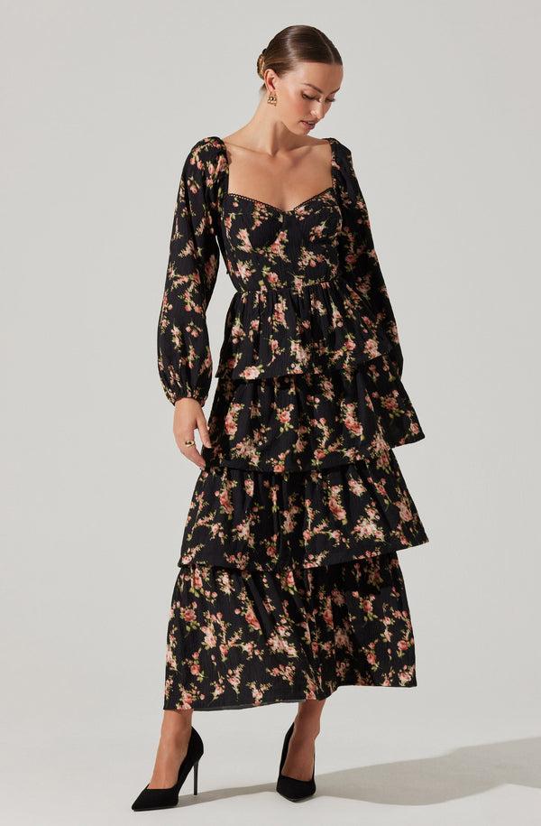 Astr The Label Aumie Tiered Floral Maxi Dress
