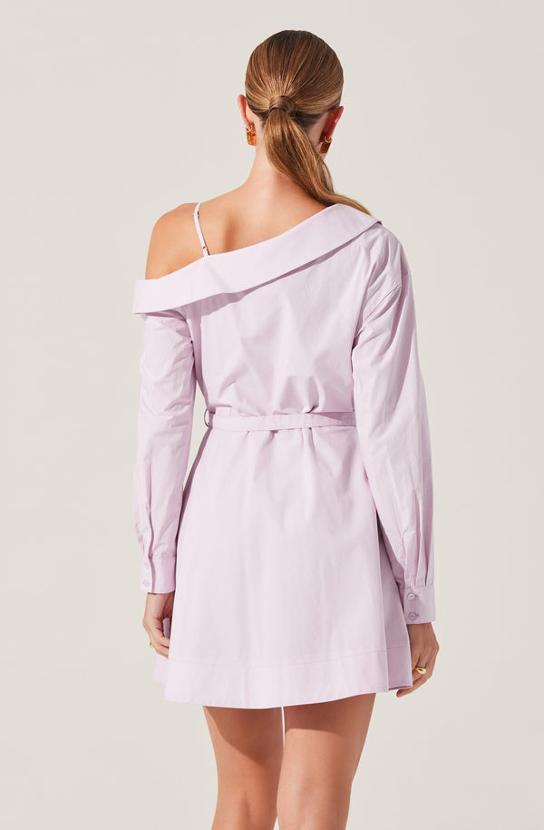 Astr The Label Aveni Off Shoulder Mini Shirt Dress