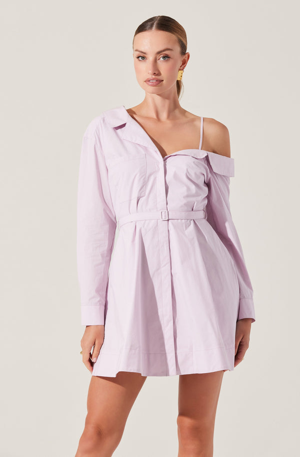 astr the label Aveni Off Shoulder Mini Shirt Dress
