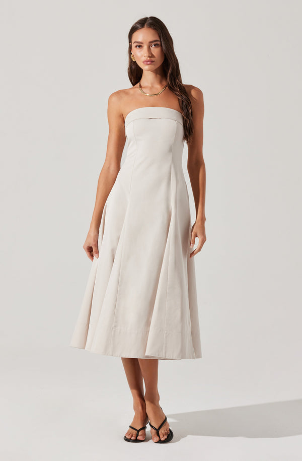 astr the label Ayeri Strapless Midi Dress