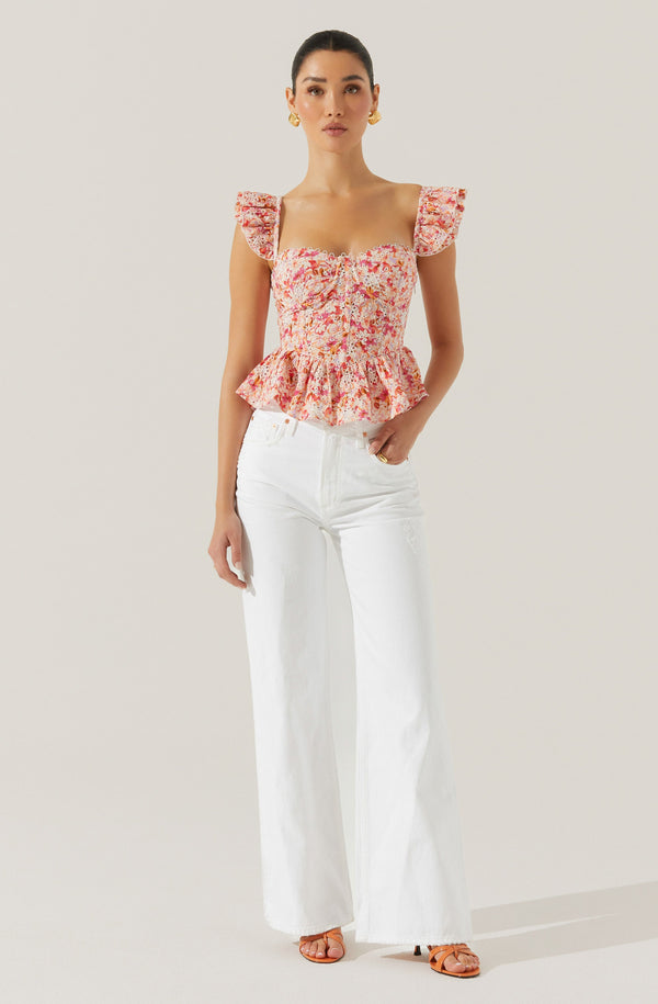 Astr The Label Baylin Floral Peplum Top