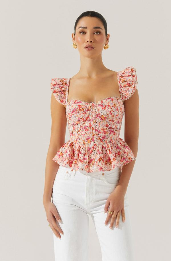 astr the label Baylin Floral Peplum Top