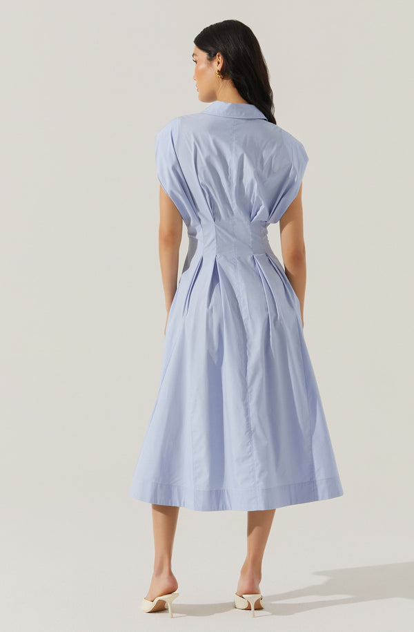 Astr The Label Beckett Tapered Waist Pleated Dress