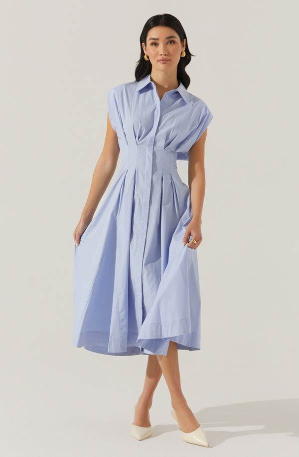 astr the label Beckett Tapered Waist Pleated Dress