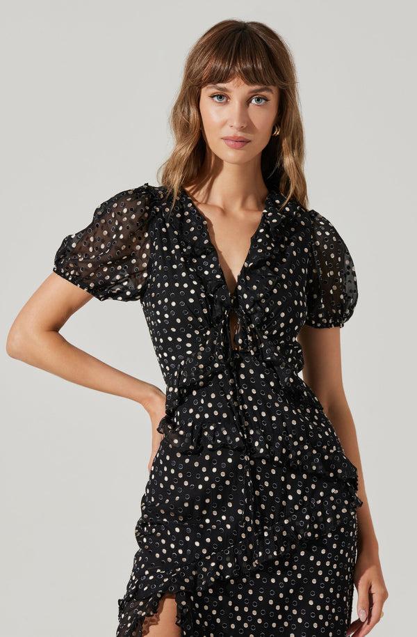 Astr The Label Bennet Polka Dot Midi Dress