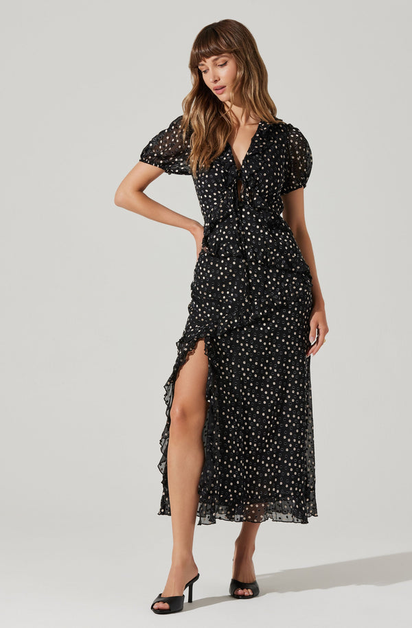 Astr The Label Bennet Polka Dot Midi Dress