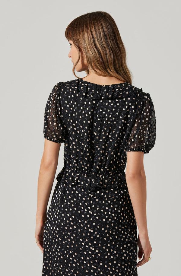 Astr The Label Bennet Polka Dot Midi Dress