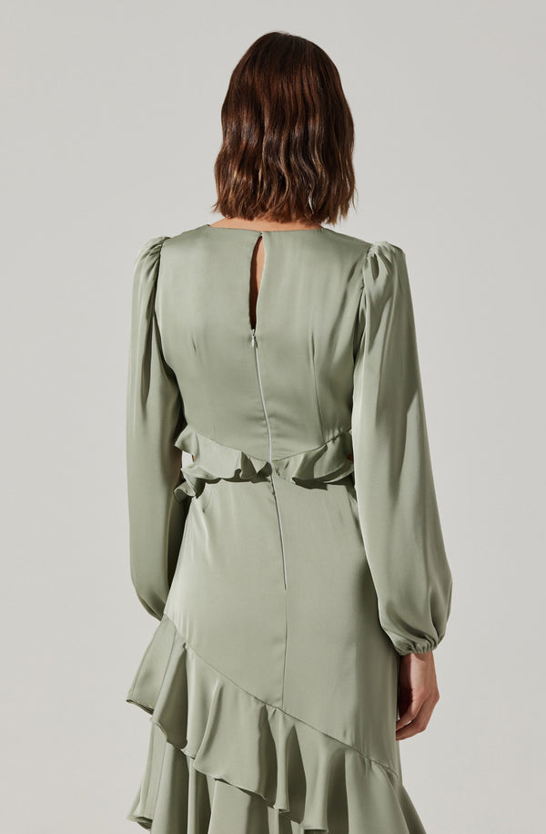 Astr The Label Biella Ruffle Detail Maxi Dress