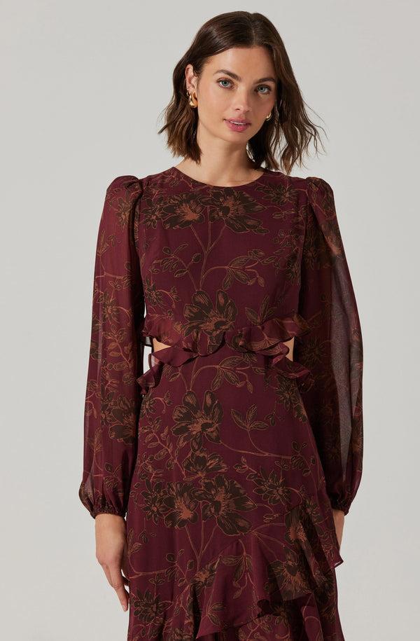 Astr The Label Biella Ruffle Floral Maxi Dress