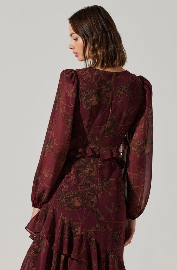 Astr The Label Biella Ruffle Floral Maxi Dress