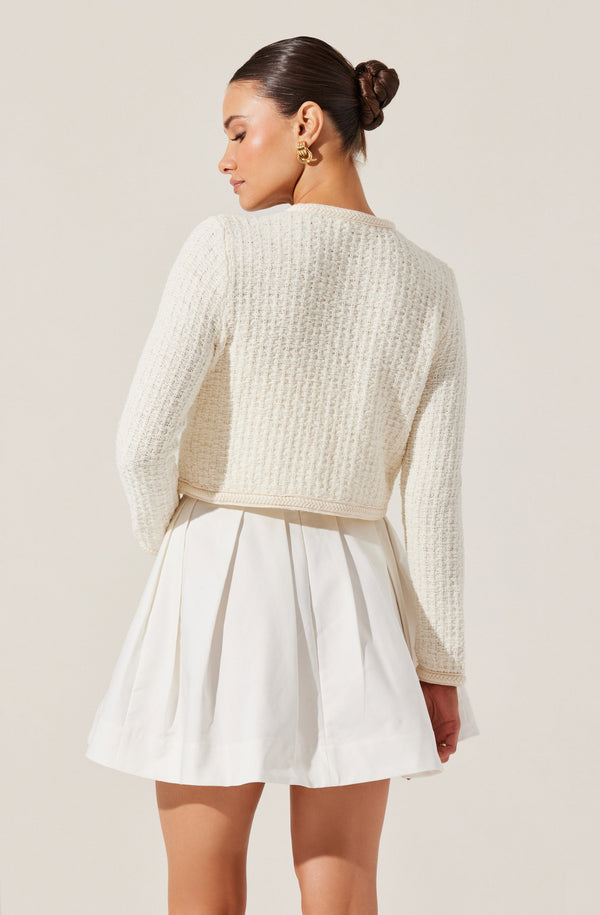 Astr The Label Blaise Pearl Button Cardigan