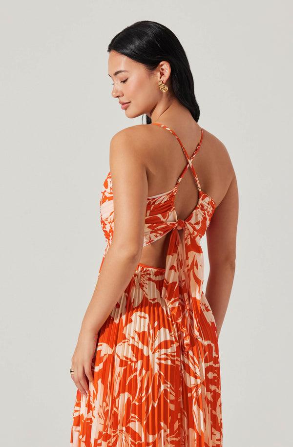astr The Label Blythe Floral Plisse Midi Dress