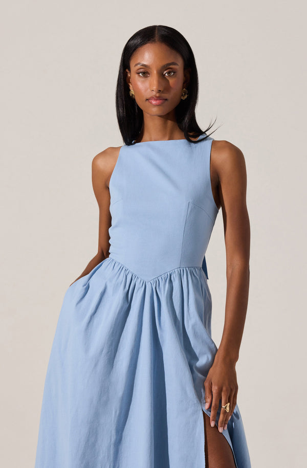 Astr The Label Bow Back Apron Midi Dress
