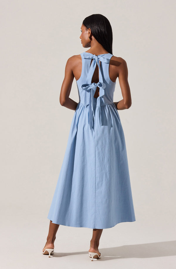 Astr The Label Bow Back Apron Midi Dress