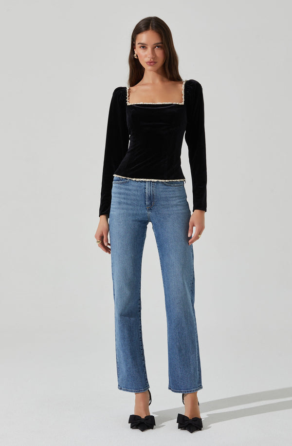 Astr The Label Briella Velvet Corset Top