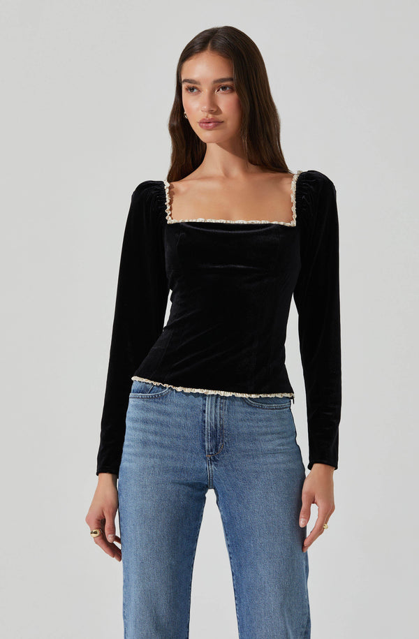 Astr The Label Briella Velvet Corset Top