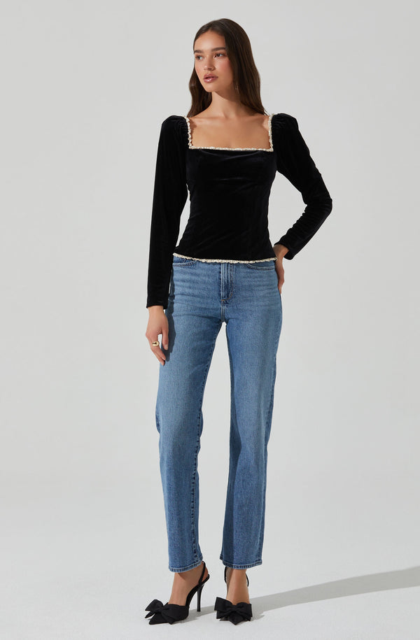 Astr The Label Briella Velvet Corset Top