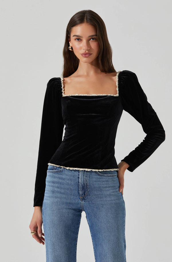 astr the label Briella Velvet Corset Top