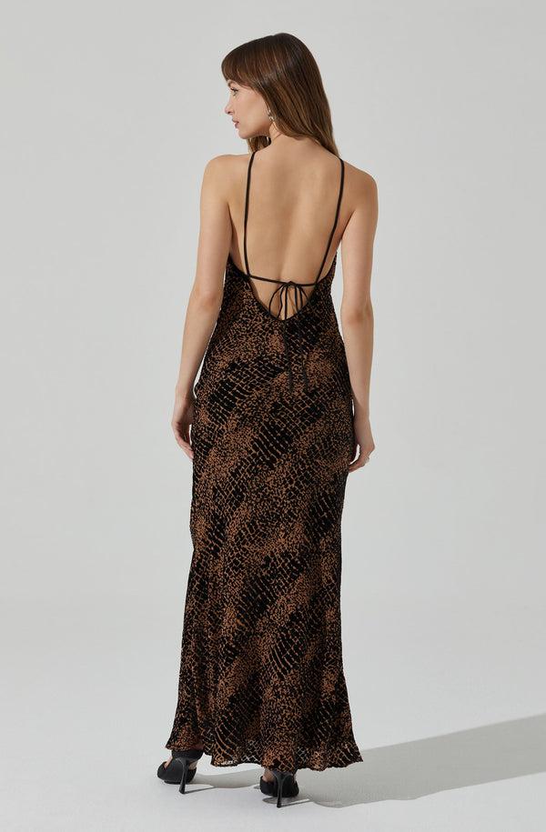 Astr The Label Briotte Velvet Burnout Maxi Dress