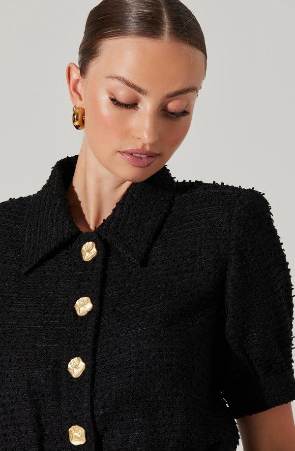 Astr The Label Bronwyn Puff Sleeve Tweed Jacket