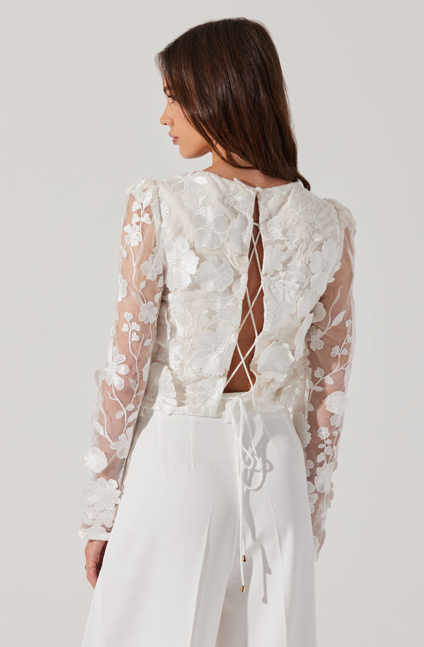 astr the label Bryne Floral Appliqué Top