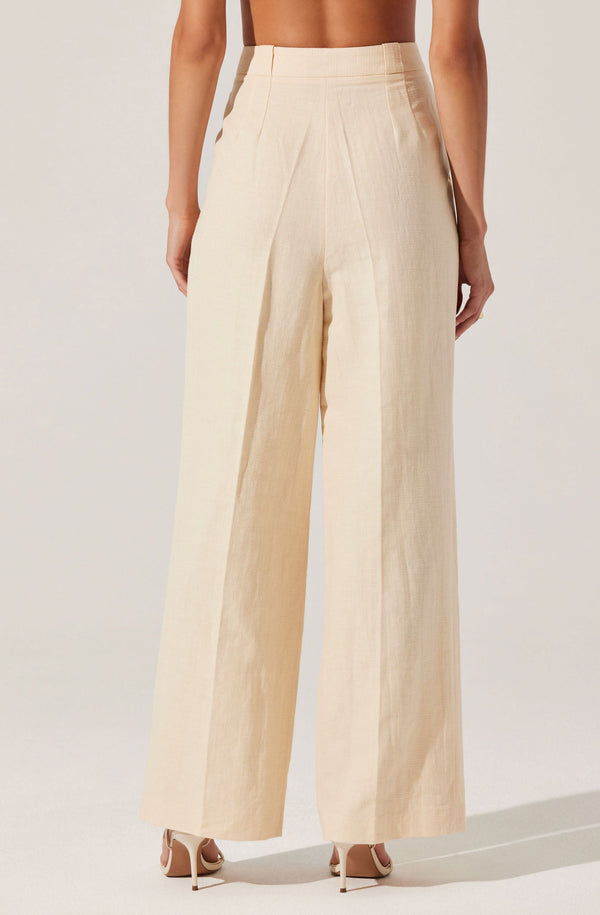 Astr The Label Bryony Linen Blend Pleated Pants