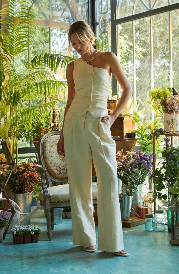 astr the label Bryony Linen Blend Pleated Pants