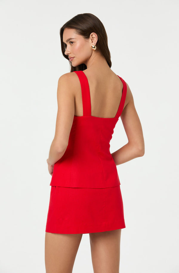 Astr The Label Button Front Square Neck Vest