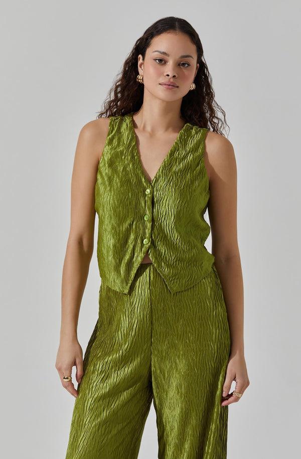 Astr The Label Button Up Plisse Vest
