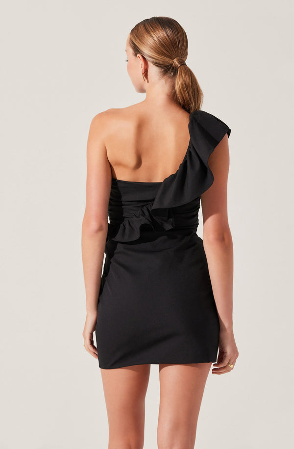 Astr The Label Camilla Ruffle One Shoulder Dress