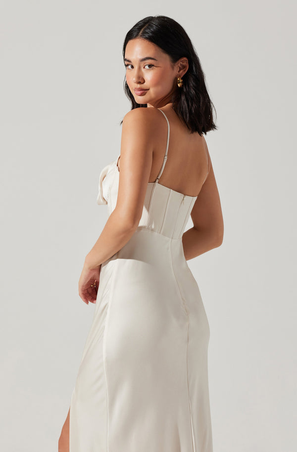 Astr The Label Cannes Satin Bustier Maxi Dress