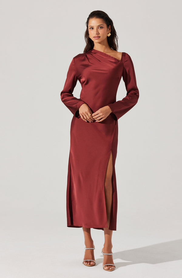 Astr The Label Catriona Satin Maxi Dress