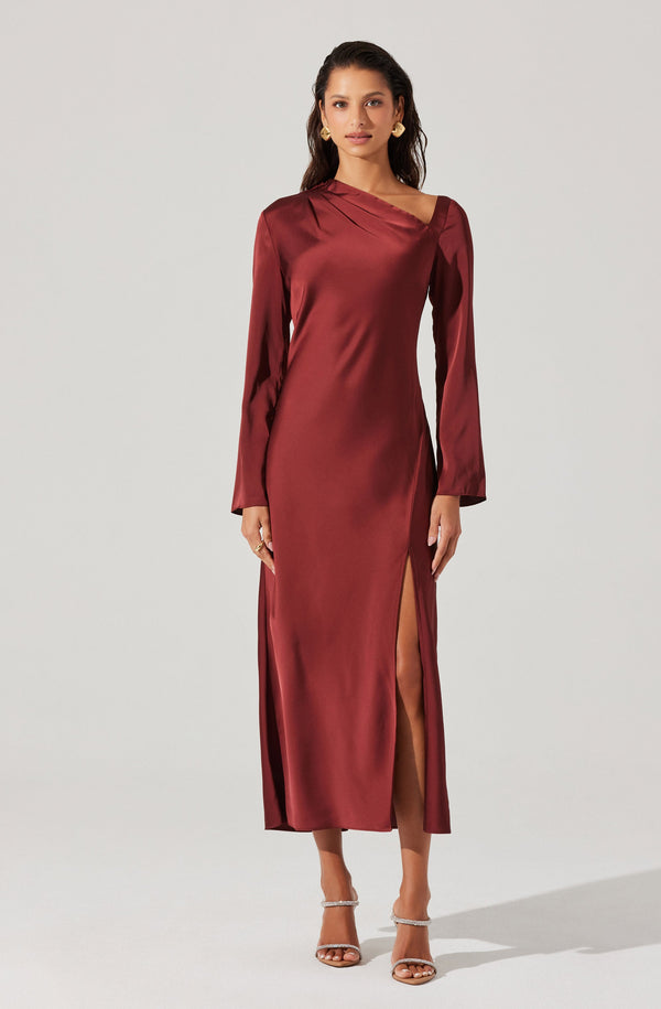 astr the label Catriona Satin Maxi Dress